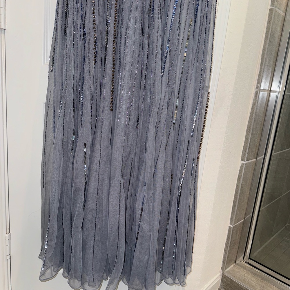 Mac Duggal Size 10 Flutter Sleeve Embroidered Mid… - image 7